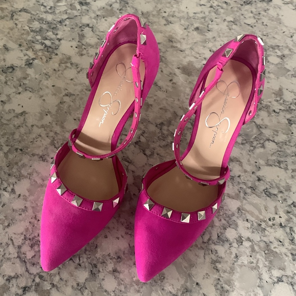 Jessica Simpson pumps, Pink/fuchsia. Size 7 1/2. Never worn. - Picture 3 of 6